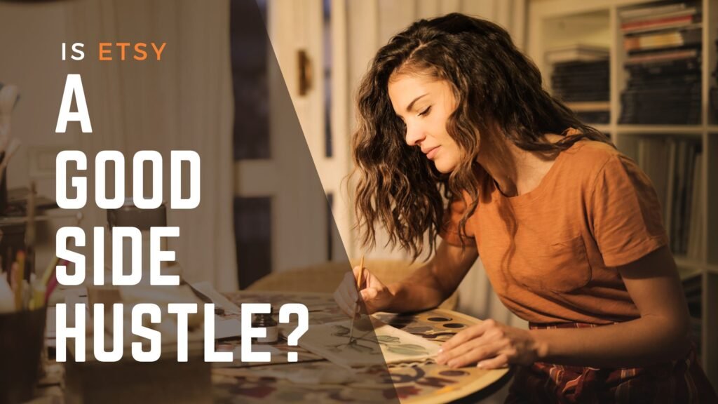 Blog Banner A woman in an orange shirt sitting at a table painting with watercolors
